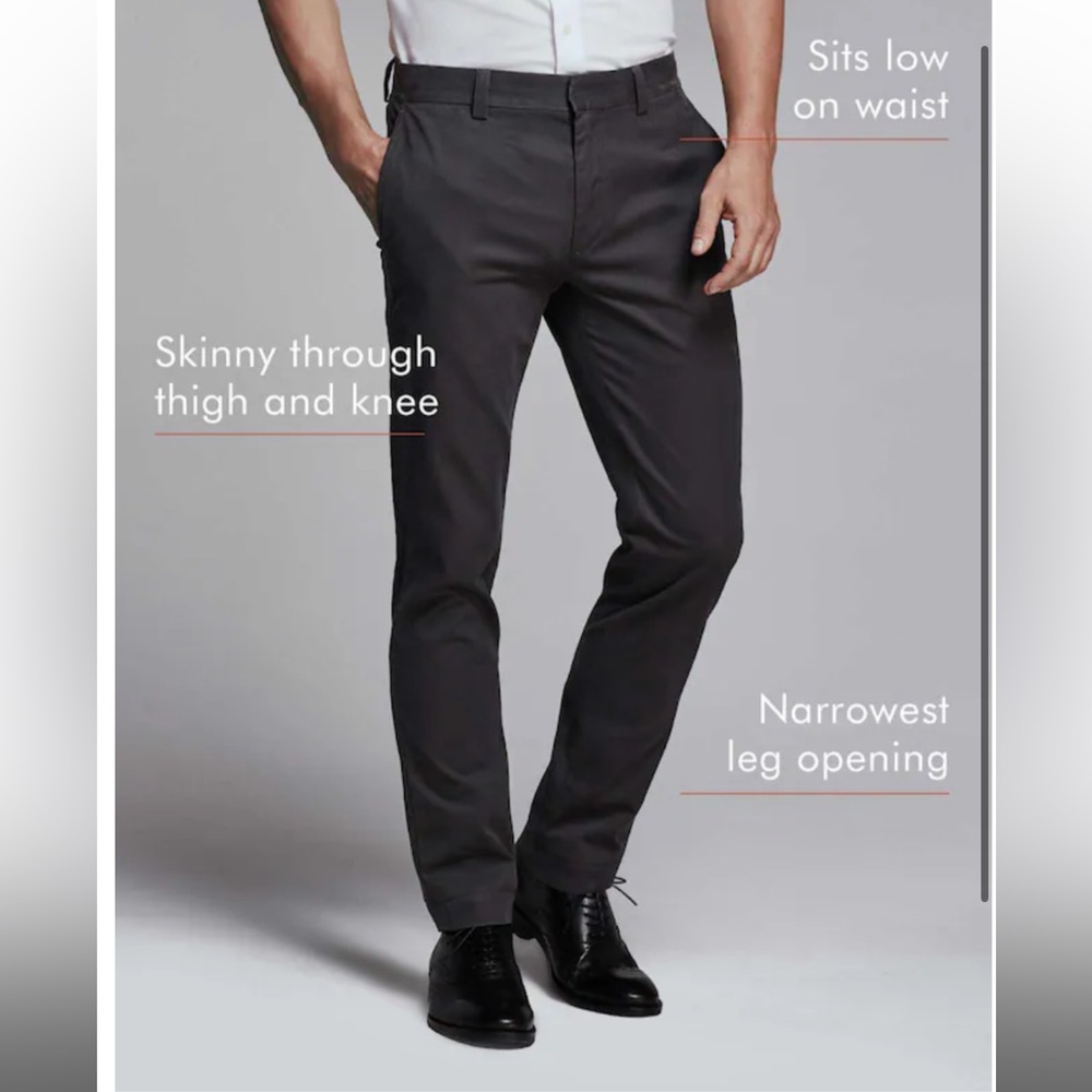 Banana Republic Fulton Skinny Chino, Charcoal, 32x30
